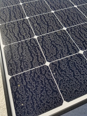 dirty solar panels in La Quinta, California